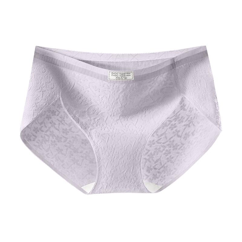 

10A Антибактериальное женское нижнее белье из нового хлопка, Удлиненная ластовица, Средняя посадка, Бесшовные трусики-слипы с высоким разрезом XXL фиолетовый