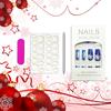 Snowflake Press on Nails Christmas Long Square Fake Nails Winter Snowman Acrylic Glue on Nail Glossy Xmas Stick on Nail for Women