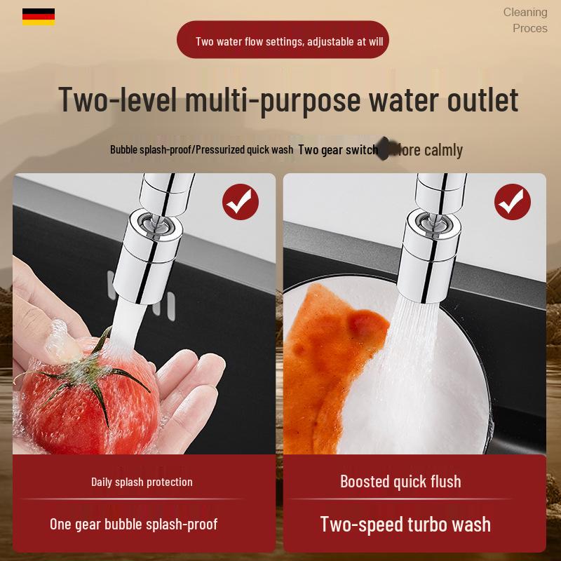 Universal Anti-Splash Kitchen Faucet Extender with Rotating Shower Head