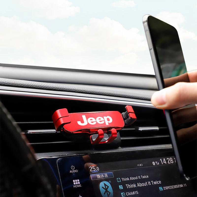 Gravity Phone Holder Car Air Vent Clip Mount Smartphone Stand For Jeep Grand Cherokee Wrangler JK Gladiator Compass Renegade Pat ALZ1