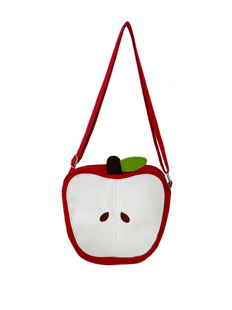 Elegant Apple Shaped Nylon Crossbody Bag With Inner Pocket For Daily Use