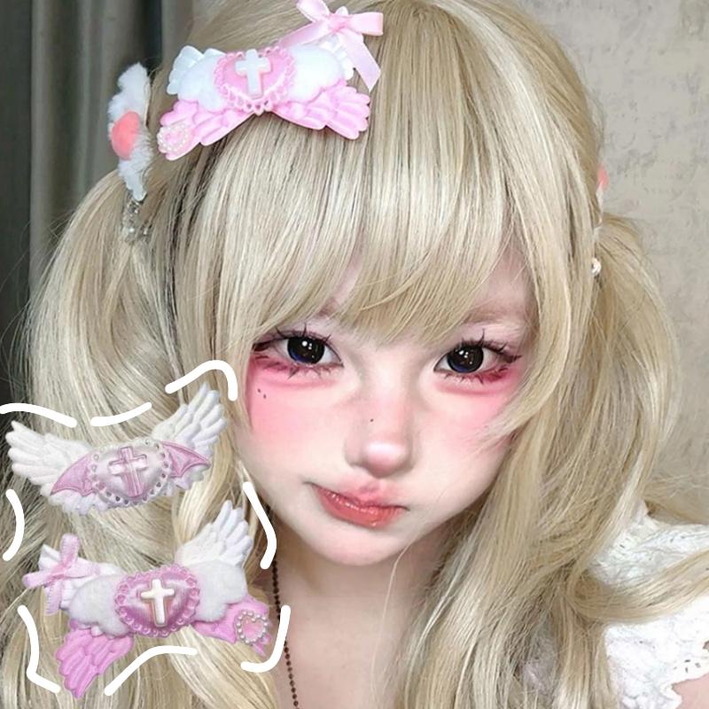 Lolita Cosplay Props Angel Wings Star Subculture Hairwear Y2K Girl Harajuku Gothic Original Subculture Wings Punk Bows Accessory