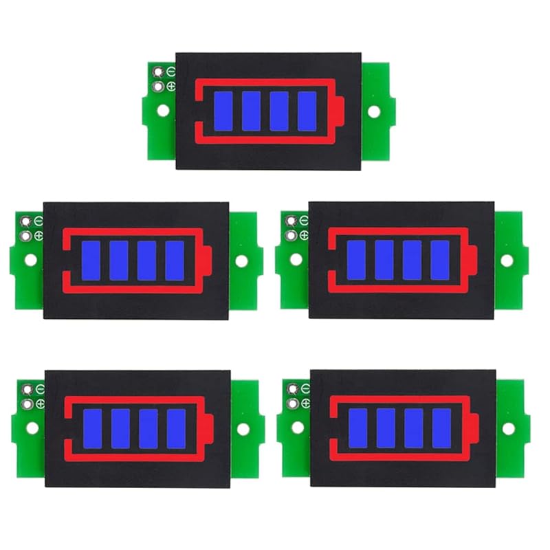 1S 2S 3S 4S 5S 6S 7S 8S 1-8S Lithium Battery Capacity Indicator Module 4 Sections Green LED Display Tester Li-po Li-ion (5 Pack)