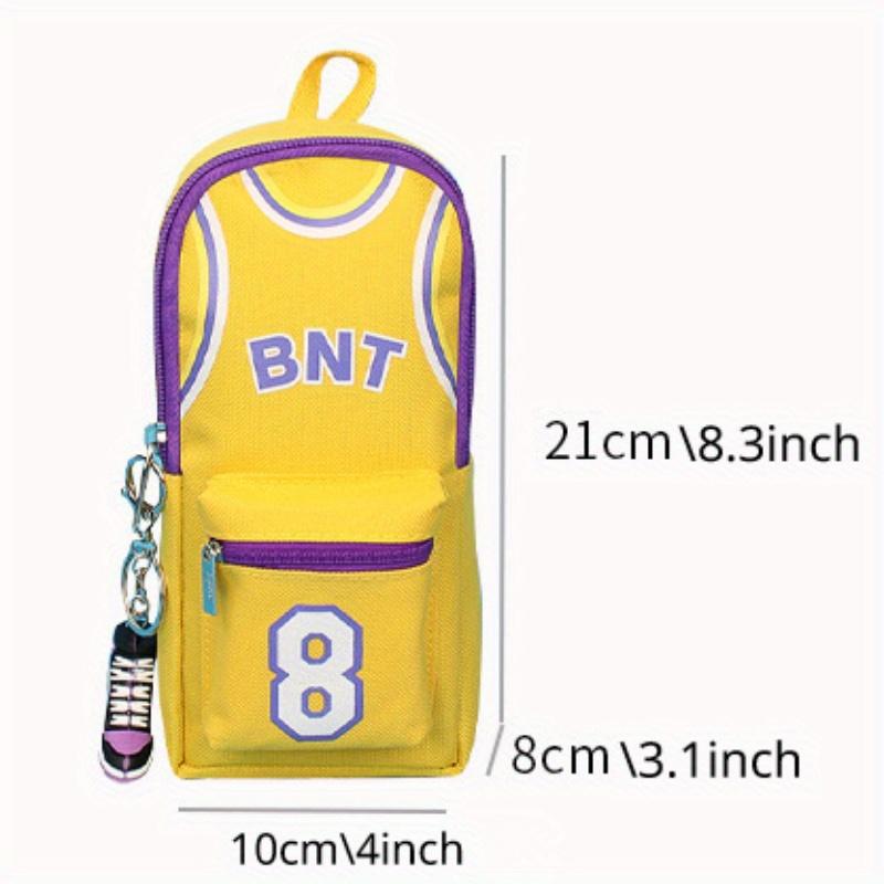 Plátěný dvouvrstvý velkokapacitní penál na tužky s basketbalovým motivem, narozeninový dárek, školní potřeby