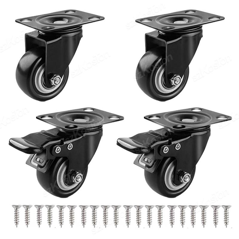 1pcs/lot Furniture Casters Wheels PP Fixed Swivel Caster Roller Wheel For Heavy Duty Platform Trolley Chair Household Accessory