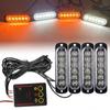 4pcs 6 Led Strobe Side Warning Lights 12V-24V Strobe Grille Flashing Lightbars Cars Truck Beacon Lamp Amber Traffic Lights White
