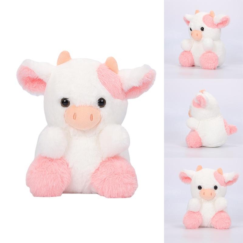 Belle Strawberry Cow Plush Toy Adorable Pink Cow Stuffed Animal