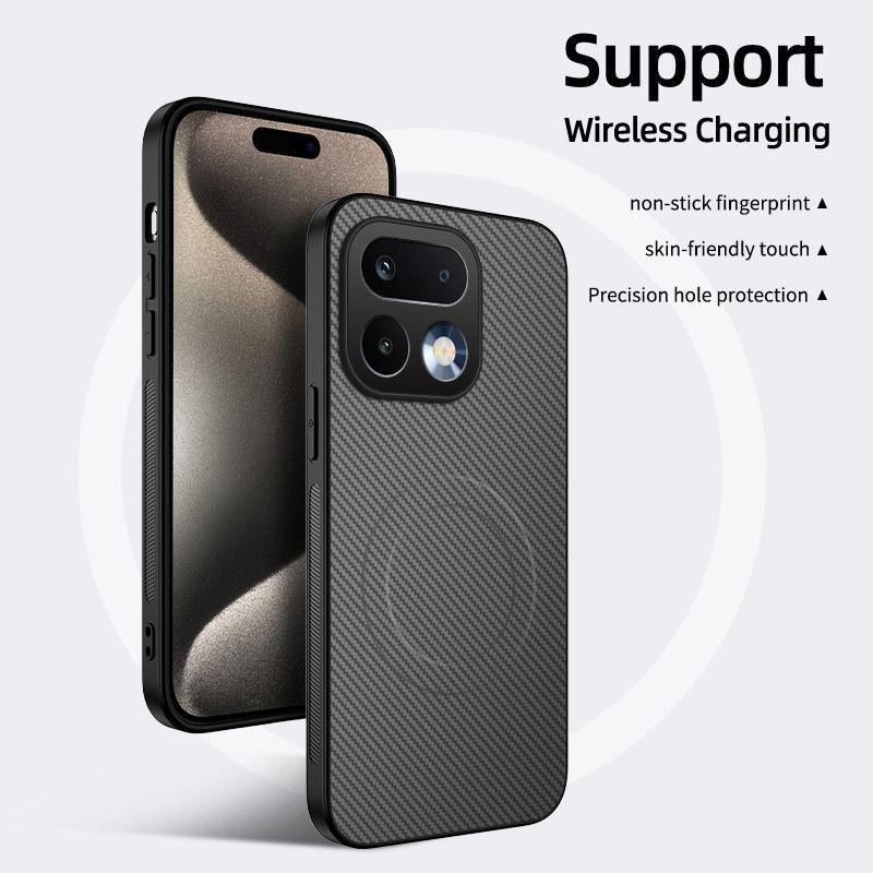 RealMe 16Pro Global Carbon Fiber Leather Lens Magsafe Magnetic Suction Case