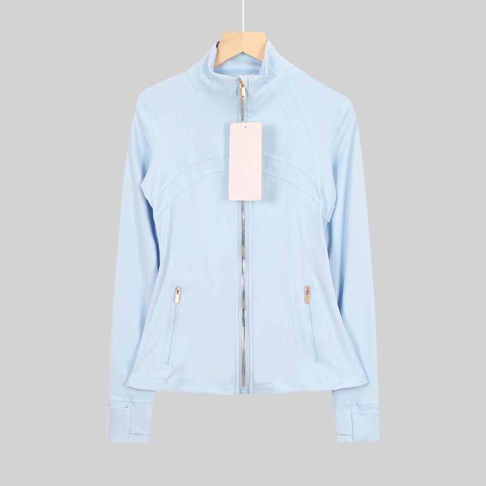 Lulu Original Damen Slim Fit Elastische Formgebende Lange Jacke Mantel mit Stehkragen für Yoga und Laufen