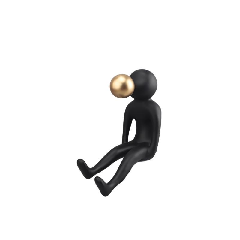 Abstract Black Figures figurine Resin Statue Crafts Desk Decor Ornaments Minimalism Character Sculpture Room Aesthetics Decor