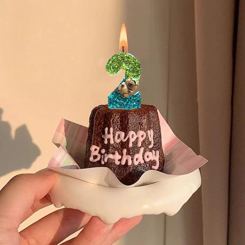 0-9 Number Capybara Candle Cute Cake Topper Birthday Digital Candle For Children Kid Birthday Party Baby Shower Decor Cartoon