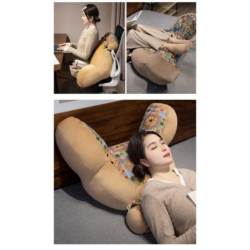 Retro Printed Headboard Cushion Plump Filling Soft Waist Protection Mats Large Backrest Sofa Hug Pillow Home Bedroom Study Office Reading Pillow