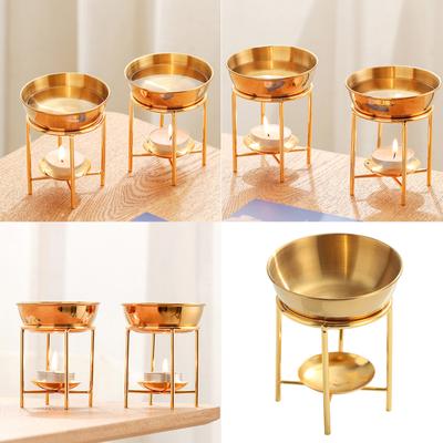 Eleganter Metall Ätherisches Ölwärmer Teelichthalter Geräumige Aromatherapeut Schmelzbrenner Diffusor zur Entspannung