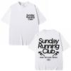 Sunday Running Club Graphic T-Shirts Men Women Sport Trendy Harajuku T Shirt Oversized Cotton Casual T Shirts