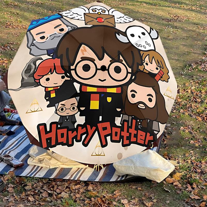 1 STKS Harry Potter Paraplu - 8 Ribben Versterkt, Automatisch Openend, Lichtgewicht & Duurzaam, Schattig Modeaccessoire voor Buiten, D2708