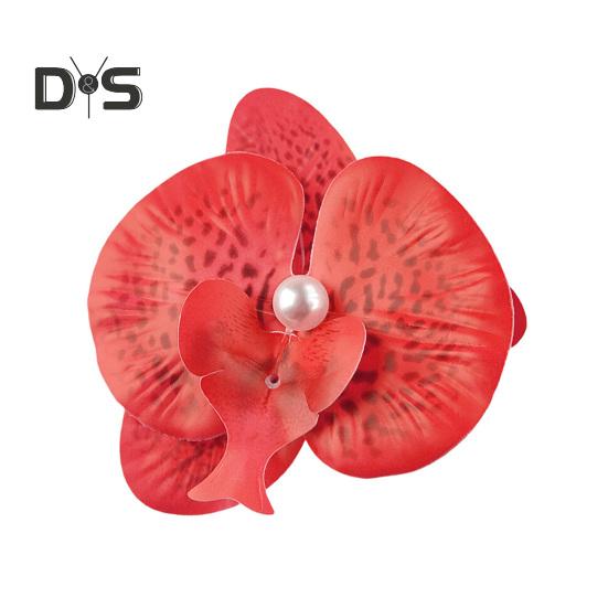 

Искусственная заколка для волос в виде орхидеи-мотылька, богемный гавайский искусственный жемчуг, имитация цветка, зажим для волос в виде утконоса, заколка для волос, женские аксессуары для волос, головной убор красный
