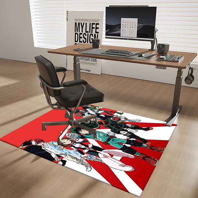 1 Stück My Hero Academia Midoriya Izuku Stuhlmatte - Anime Cartoon Design Schreibtischunterlage, Rutschfester Teppich für Heimdekoration, Geeignet für Alle Jahreszeiten.T046