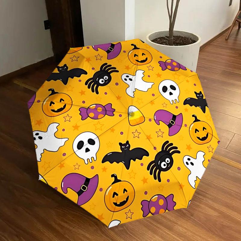 

1pc Halloween decorations Automatic Open/Close Umbrella, Folding Compact Umbrella with Lightweight Design for Women/Men yy251011065