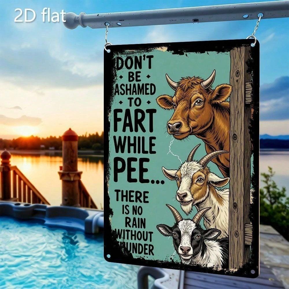 Vintage Metal Poster Cow Wall Art Tin Sign for Kitchen Bar