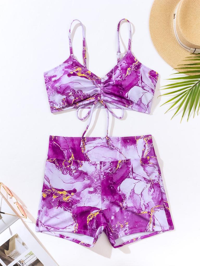 Ensemble Bikini Sexy Deux Pièces Imprimé pour Femme - Maillot de Bain Style Européen et Américain