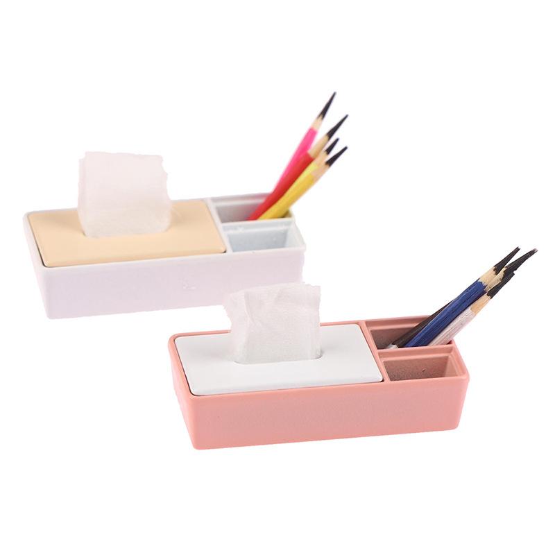 1Pcs 1/12 Dollhouse Miniature Tissue Box Storage Box Stationery Mini Model Scene Doll Accessories DIY Decoration