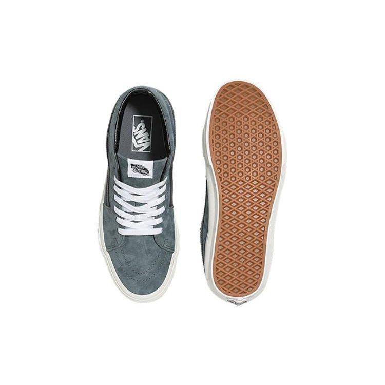Vans Sk8 Mid Pig Suede 2 Comfortable Versatile Mid-Top Skate Shoes Unisex Skate Shoes Gray VN000BWEG0Z