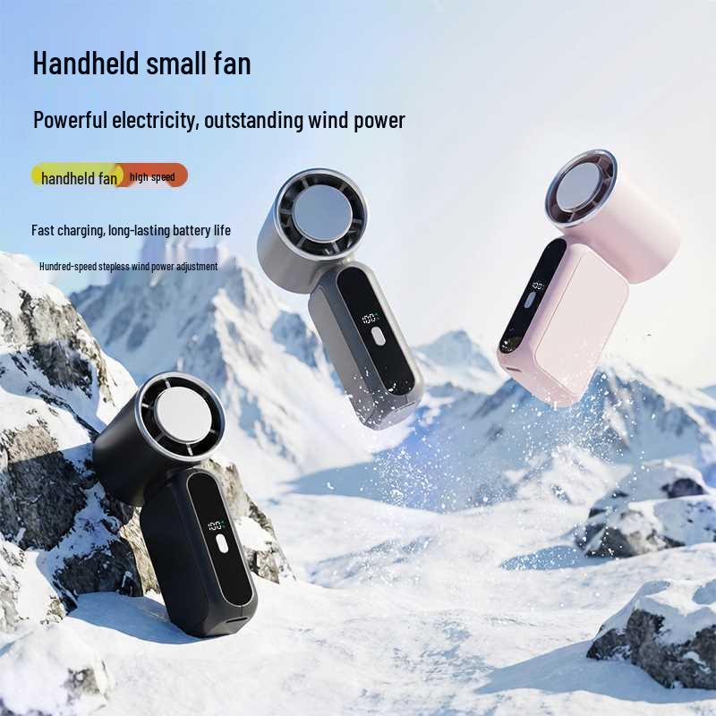 2025 Mini Semiconductor Cooling Fan: 100-Speed Digital Display, USB Rechargeable.
