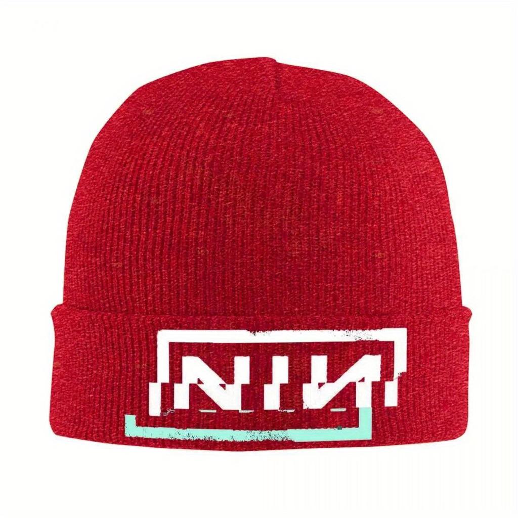 Retro Logo Knitted Hat for Women Men Beanie Winter Hat Acrylic Rock Band Hip Hop Cap