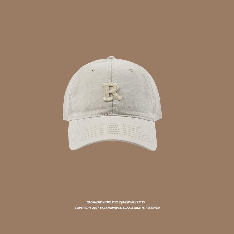 Vintage "R" Letter Embroidery Baseball Cap, Adjustable Cotton Dad Hat for Men & Women