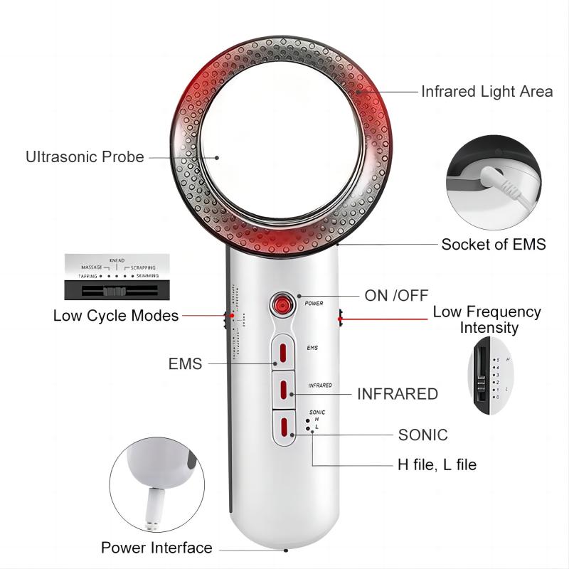 Ultrasound Cavitation EMS Body Sculpting Slimming Massager Cordless Handheld Body Cellulite Fat Remover for Belly Waist Leg Arm