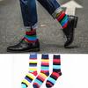 Mode Socken Streifen Männer Socken Bunte Business Baumwolle Socken Neuheit Sommer Kleid Crew Socken