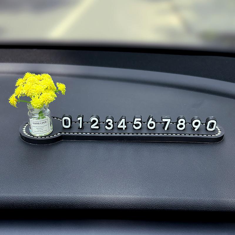 Car Temporary Parking Card Phone Number Card Plate Telephone Number Stop Luminous Parking Aid Garage Car Interior