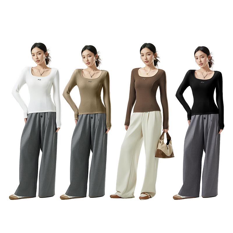 10A Antibacterial Women's Square Neck Thermal Base Layer – Autumn/Winter Slimming, High-Elastic, Fashion Underwear