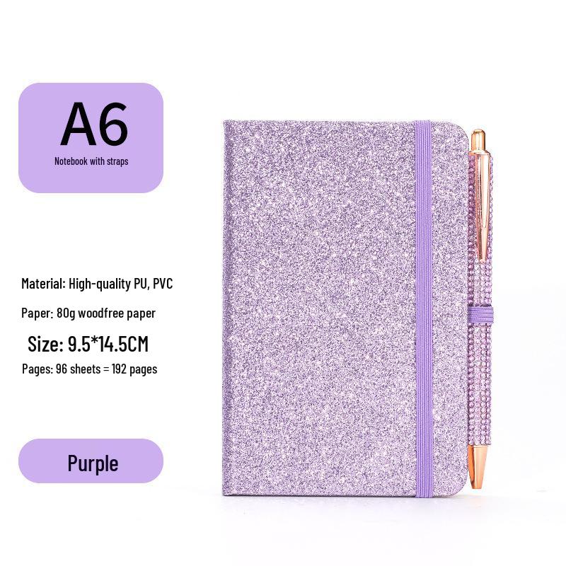 Exquisite Glitter Sequin Strap Journal: Personalized Creative Diary Notebook