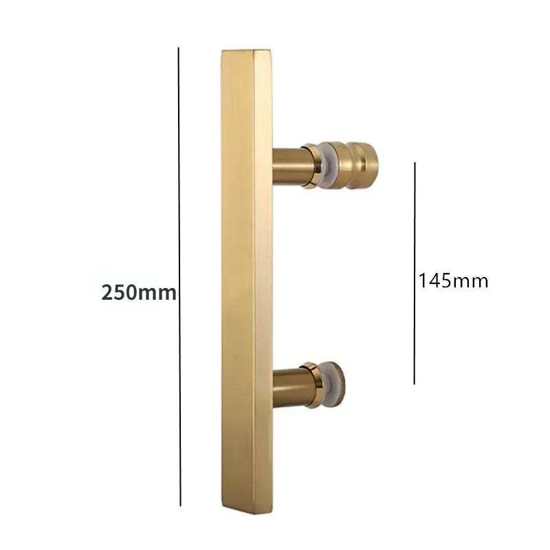 304 stainless steel glass door handle square tube black shower room handle bathroom small handle
