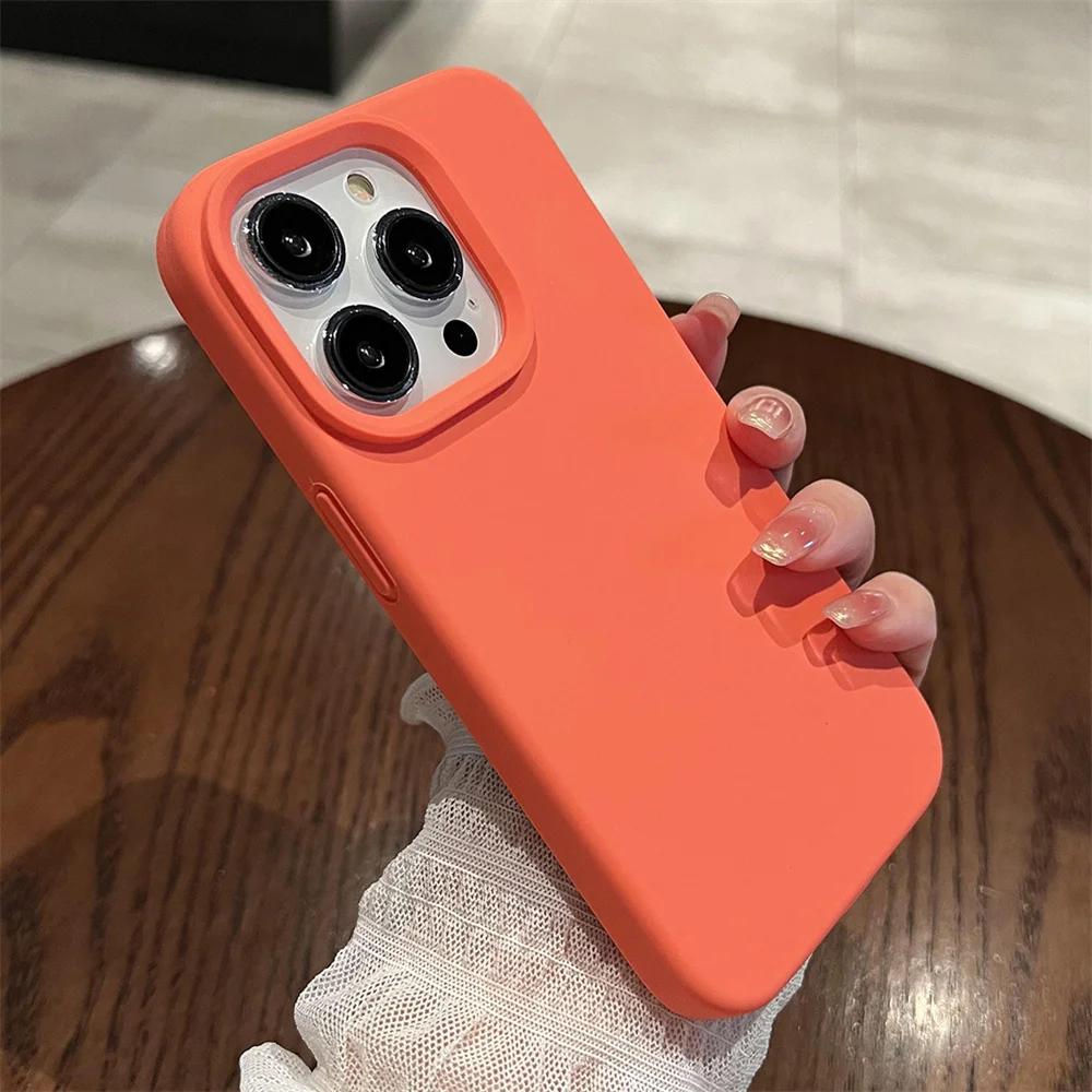 For iPhone 17 16 16Pro 15 14 Pro Max 13 12 Mini 11 Shockproof Soft Back Cover Genuine Liquid Silicone Camera Control Button Case