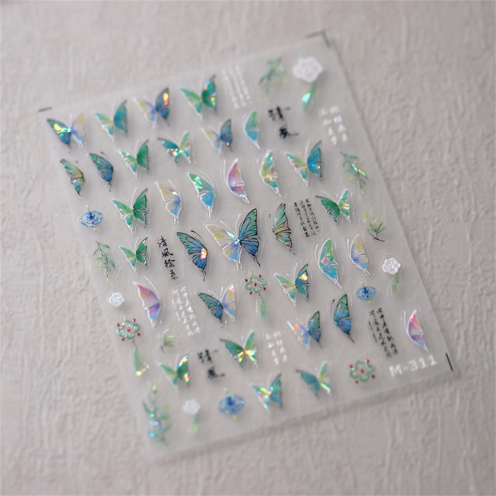 1pcs 5D Fashion Cartoon Mini Bow Nail Art Stickers Red Black White Ribbon Nail Decorations Decals DIY Nail Accessories