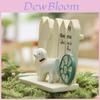 Japanese Style Dog Garden Fence Wheel Resin Decor For Plant Potting And Photography Props