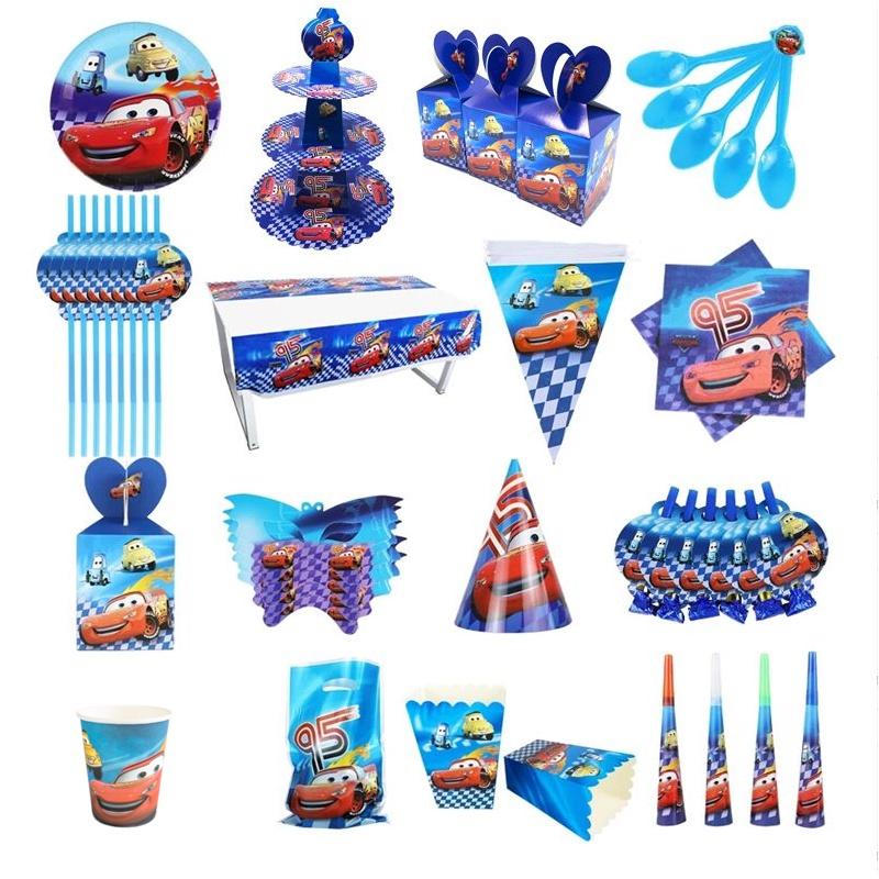 Mcqueen Cars Theme Birthday Party Supplies Decor Kids Baby Shower Banner Plates