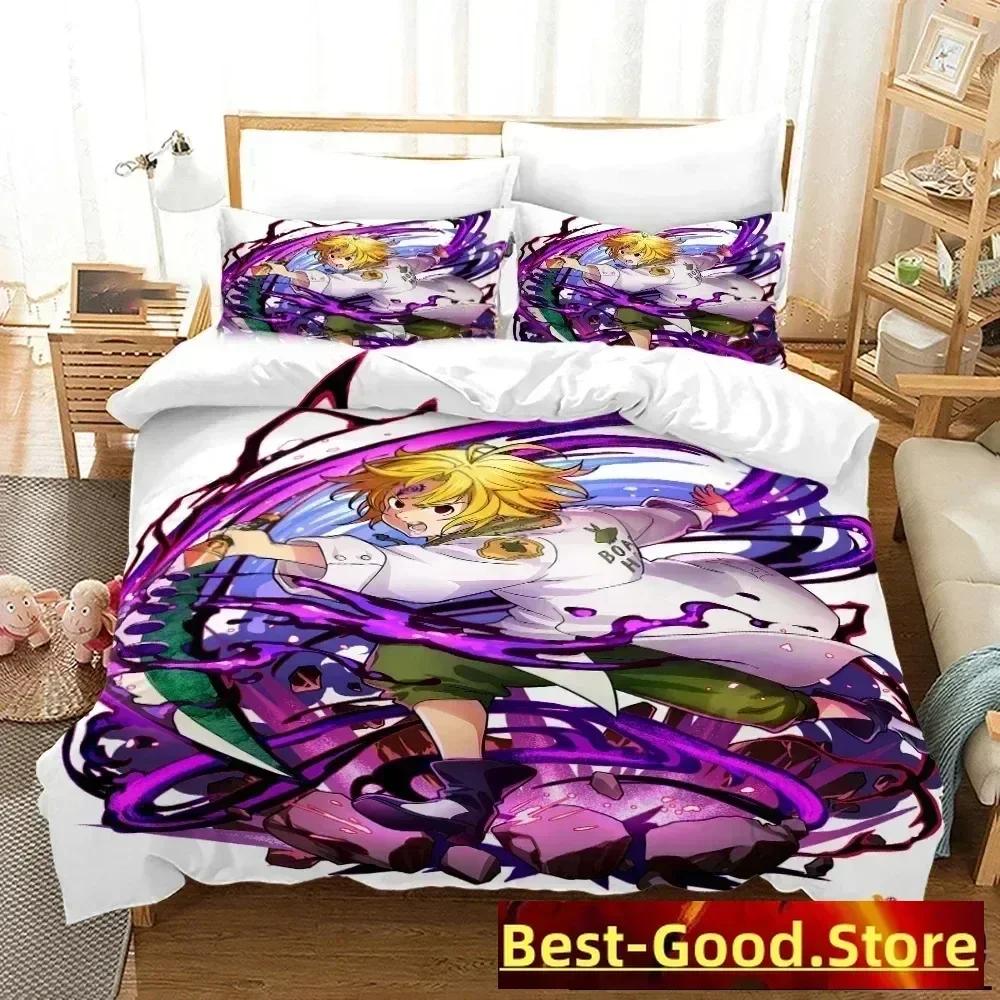 3D Anime The Seven Deadly Sins Bedding Set Printed Bed Set With Pillowcase Bed Duvet Cover Soft Queen King Size Bedclothes Home