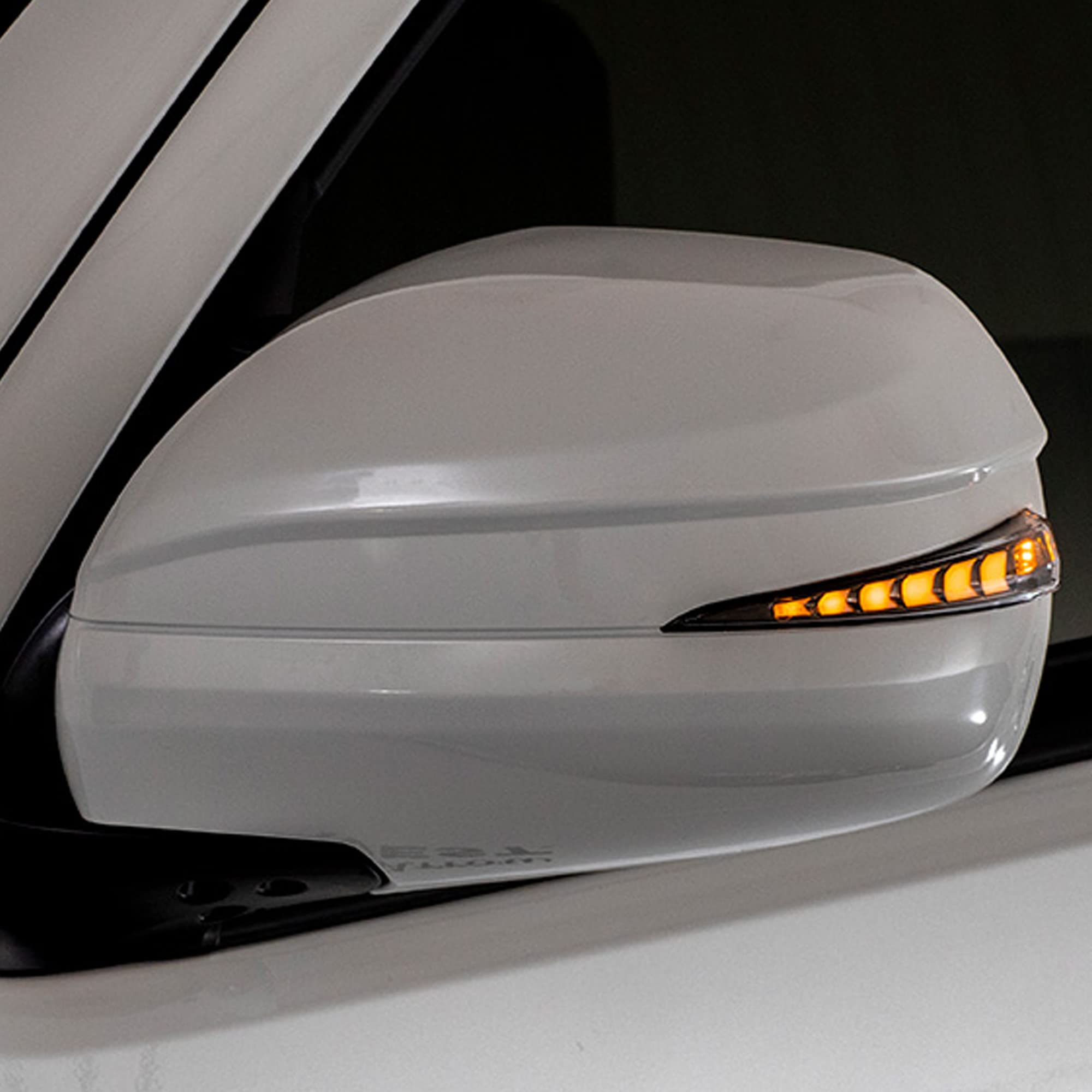 

HIACE 200 Series LED Flowing Turn Signal Door Mirror Lens 209 Black Mica Paint Optional Lamp White LED