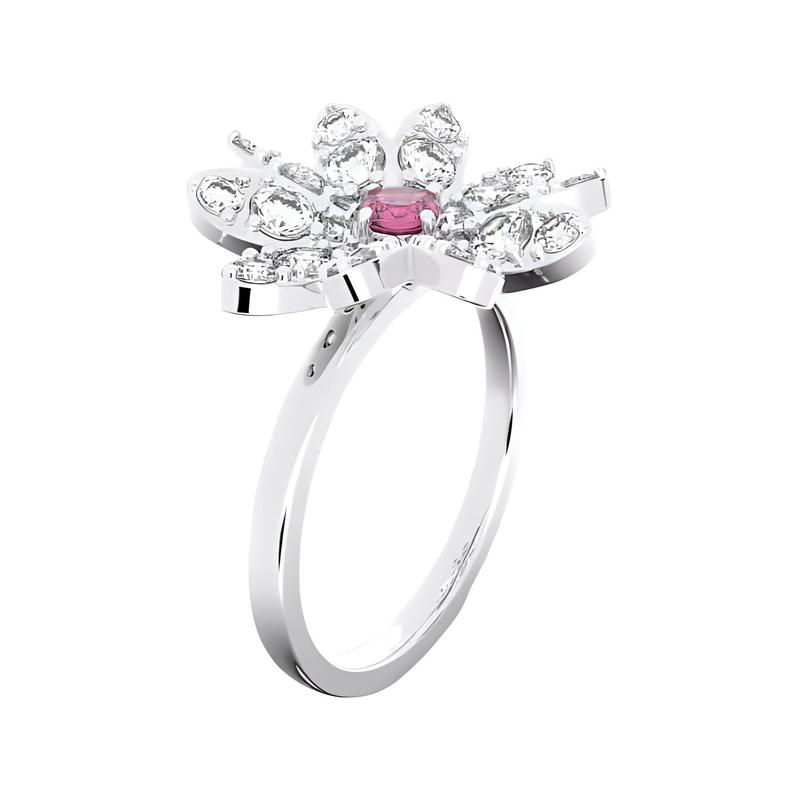 Swarovski Eternal Flower Flower Shape Design Metal Ring Women Silver 5642894
