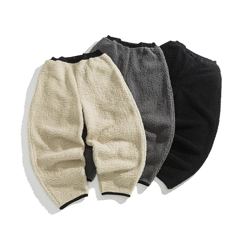 2025 Vinter Varm Tykk Bukse Herreklær Kinesisk Stil Bukser Herre Lammeull Joggebukser Vintage Casual Baggy Herre Vidbent Bukse