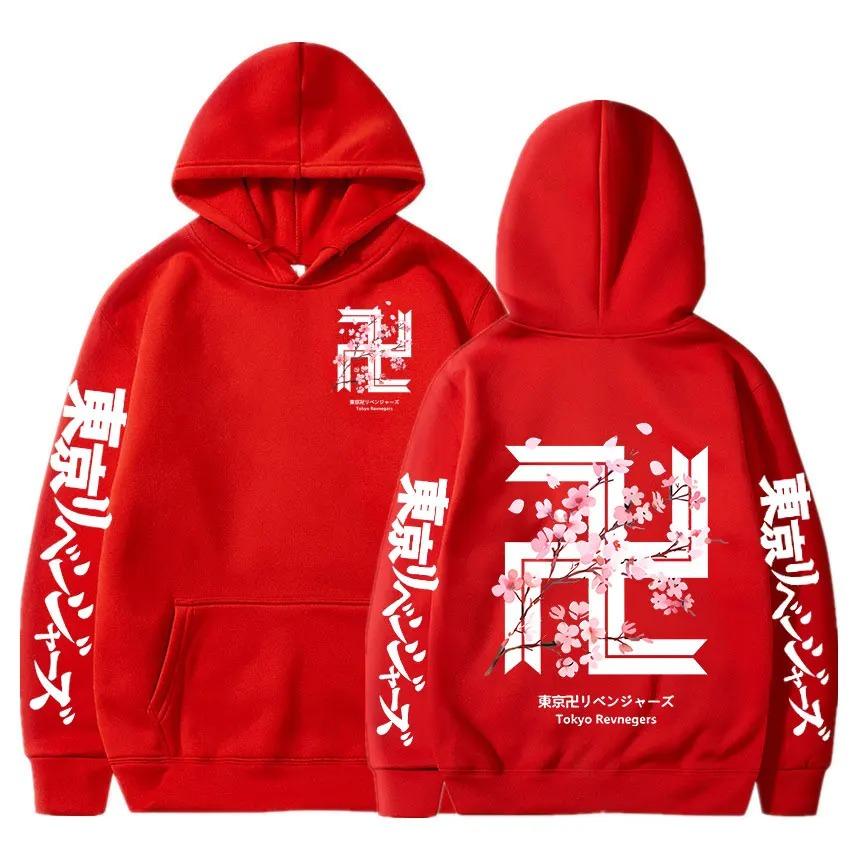 Japan Anime Tokyo Revengers Cherry Blossom Graphics Hoodies Men Women Tokyo Gang Sweatshirts Cozy Tops Pullover Tracksuit Female Male Clothing