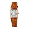 Seiko Selection SSEH006 Women's Quartz Watch Battery Operated Square Light Brown Pink Gold Silver Dial