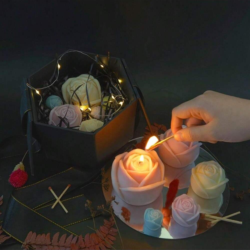 3D Rose Silicone Candle Mold DIY Cake Chocolate Baking Tool Suitable for Festival Gift Making Handicraft Decoration