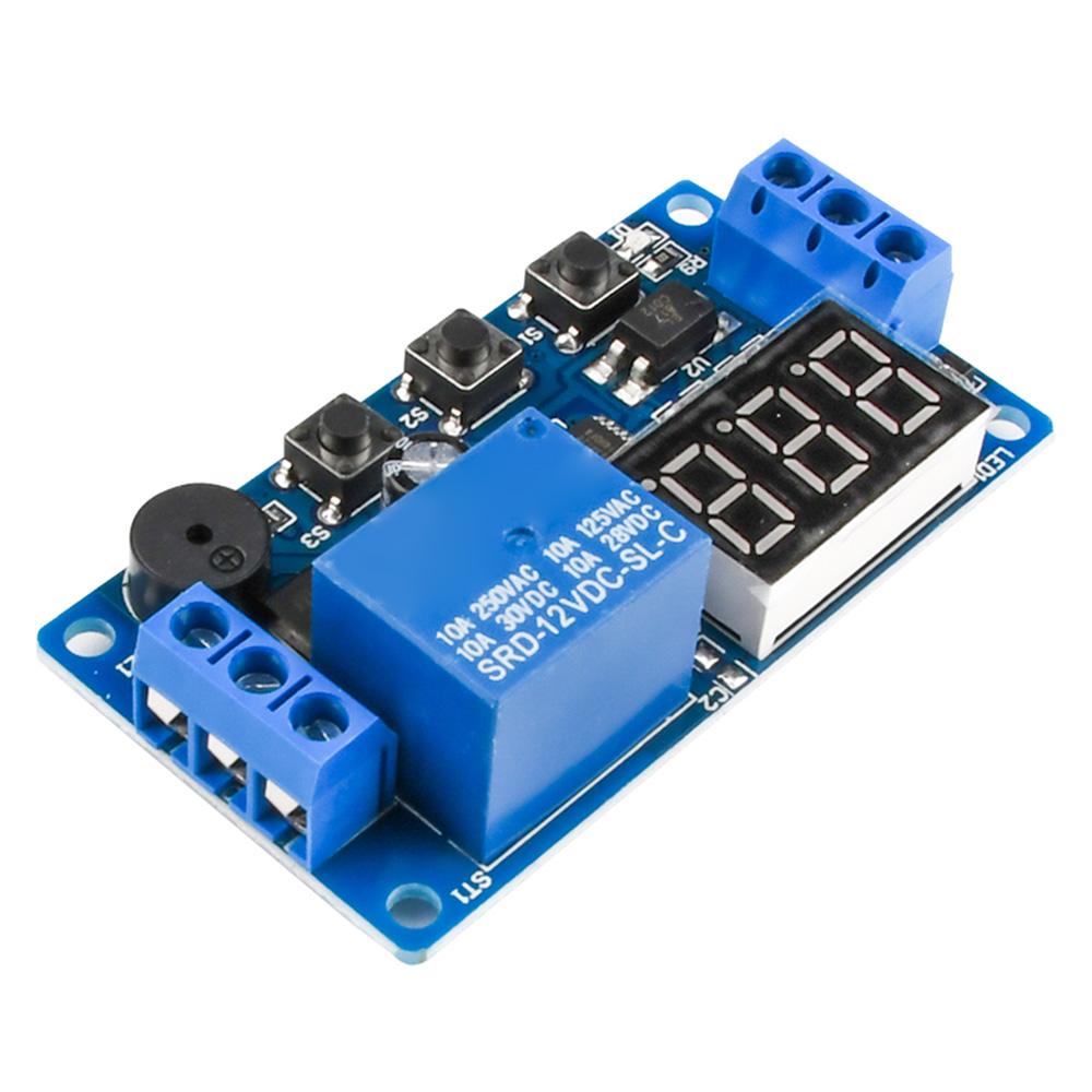 DC12V Trigger Cycle Delay Timer Switch Turn On Off Relay Module with LED Display Timing Control Relay Module
