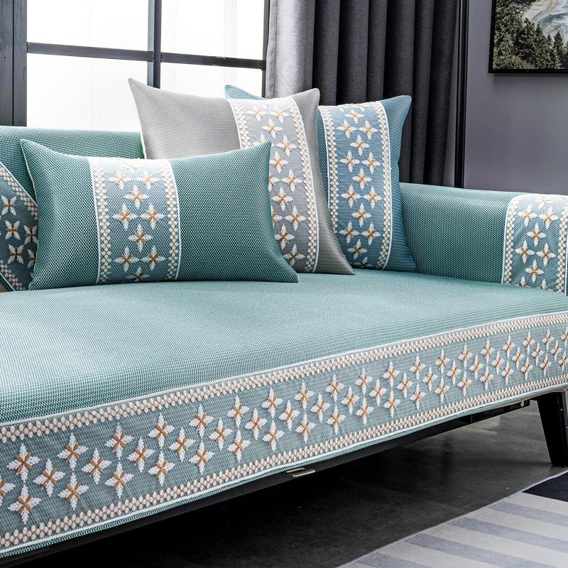 Ice Silk Sofa Cushion Summer Summer Non-Slip Sofa Cover Cushion Simple Modern Summer Mat Cover Cloth