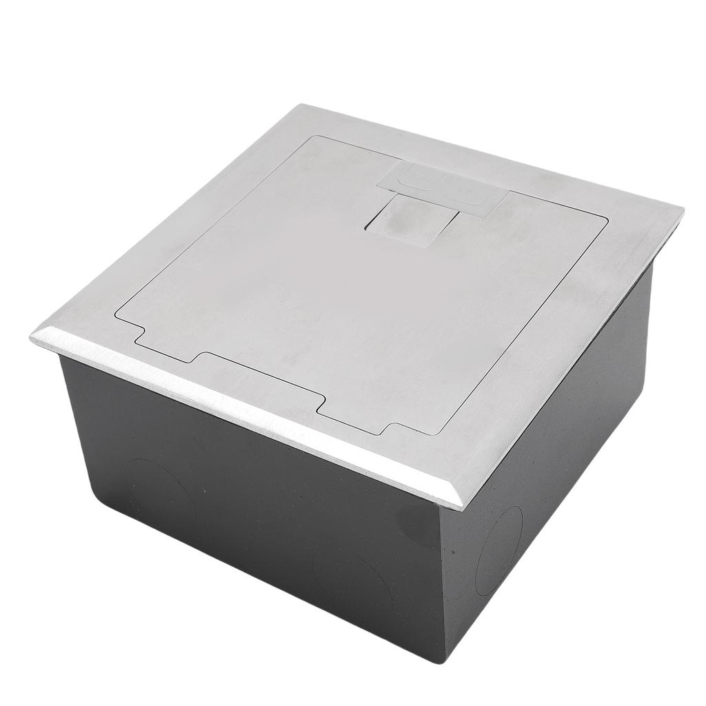 Priza de podea încastrată 2 prize 2 porturi de rețea PC Oțel inoxidabil Priza electrică de podea cu inel de etanșare