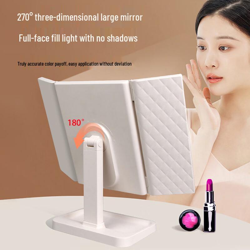 

Oeny LED Foldable Makeup Mirror with Drawer